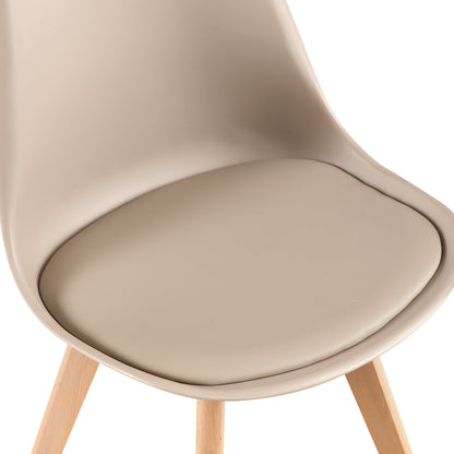 Esszimmerstühle mit Buchenbeinen 2er/4er-Set - Helles Khaki - TULIP