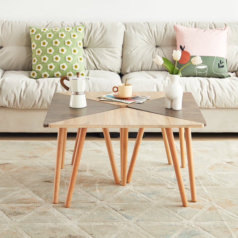 Couchtisch aus Holz TURIN 4er-Set in 2 verschiedenen Designs