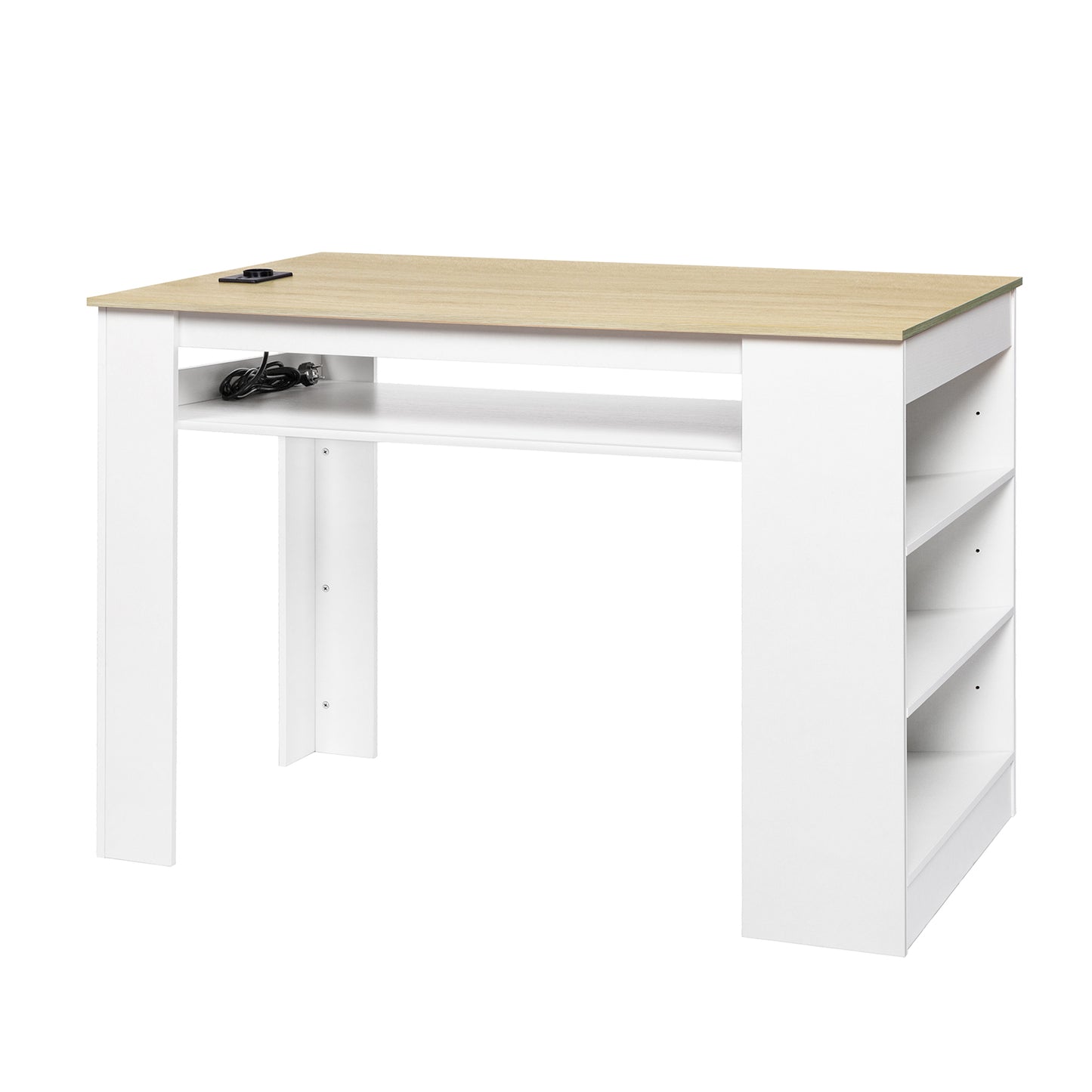 TURLEY Moderner Bartisch Schreibtisch mit Fächern - Schwarz/Weiß