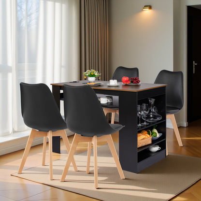 TURLEY Moderner Bartisch Schreibtisch mit Fächern - Schwarz/Weiß