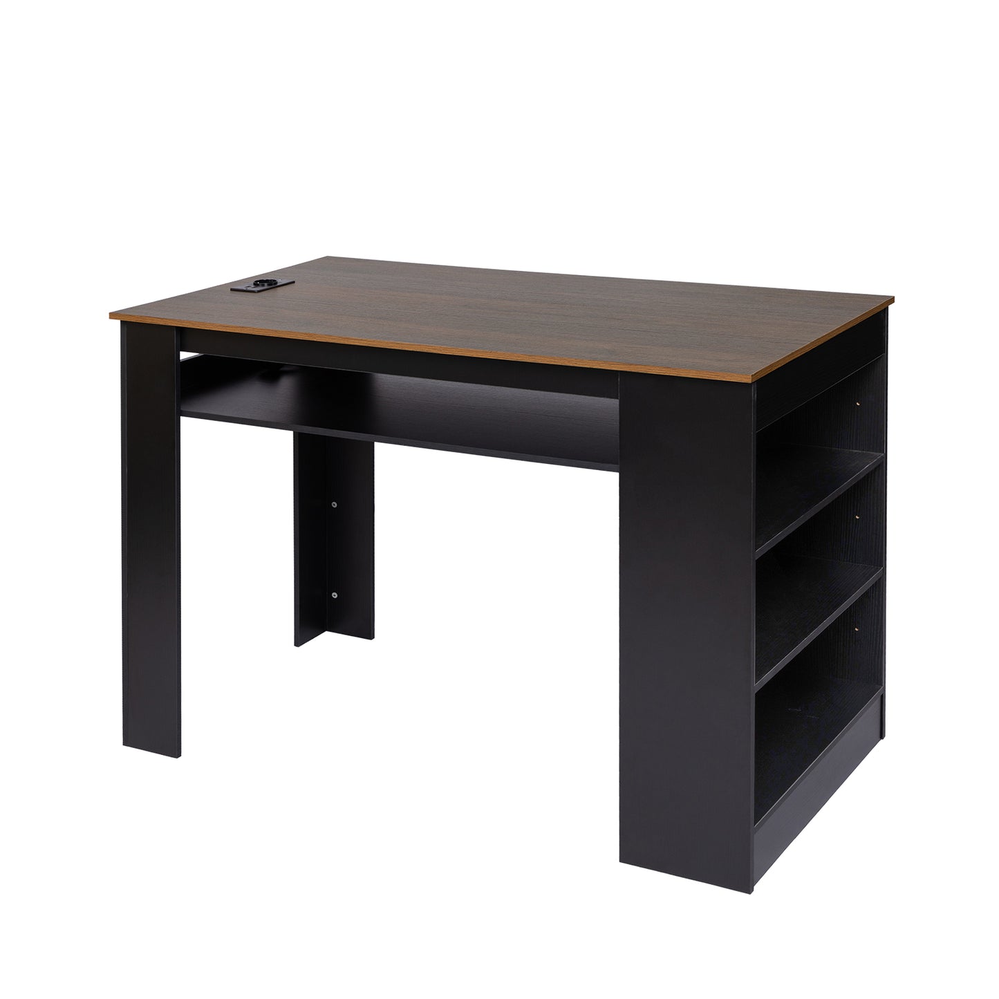 TURLEY Moderner Bartisch Schreibtisch mit Fächern - Schwarz/Weiß