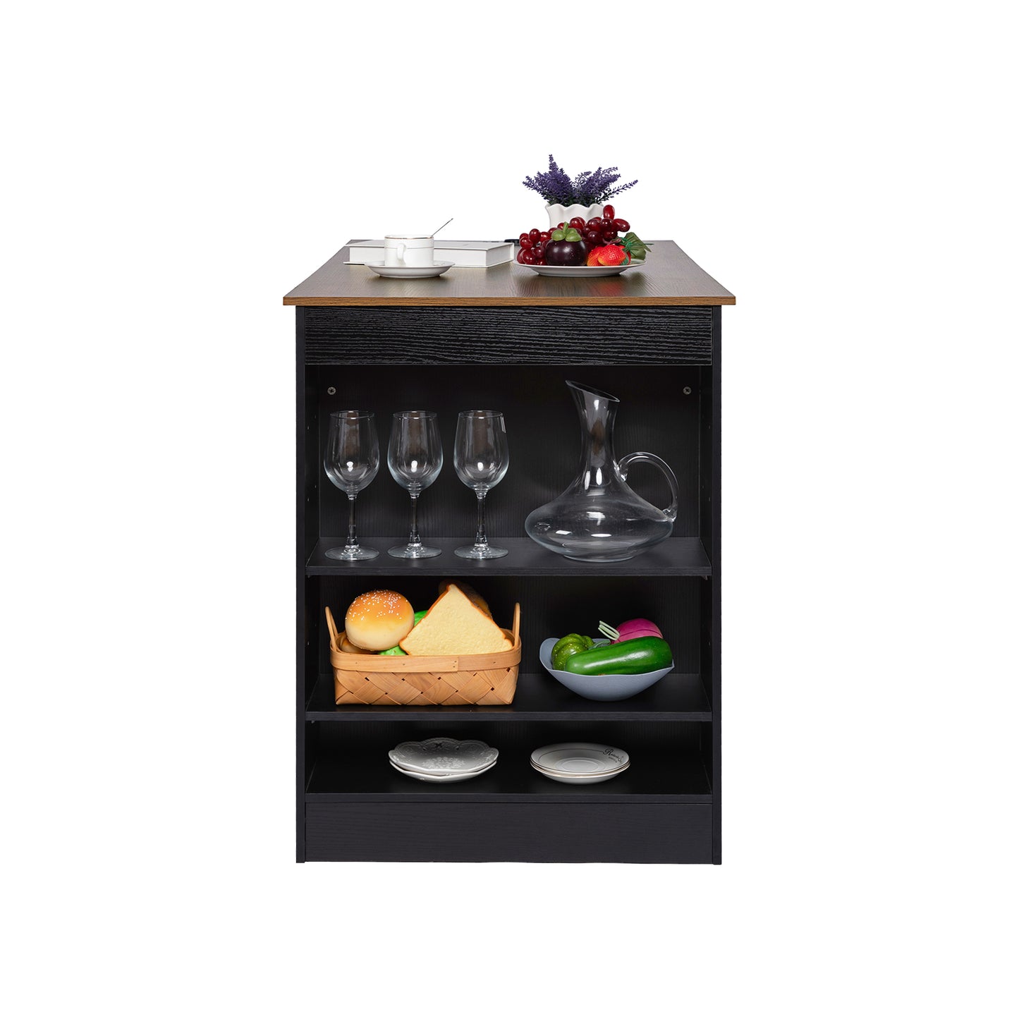 TURLEY Moderner Bartisch Schreibtisch mit Fächern - Schwarz/Weiß