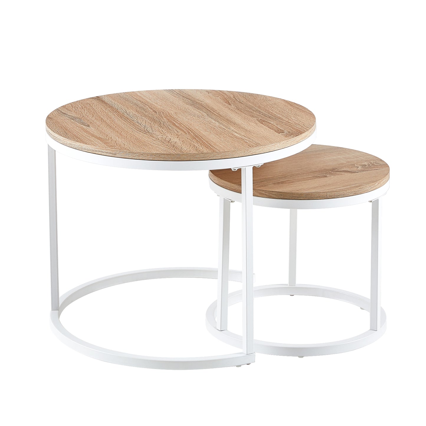 VERONA Couchtisch 2er-Set, bemaltes minimalistisches Design, rund, Durchmesser 60*45CM/40*35CM