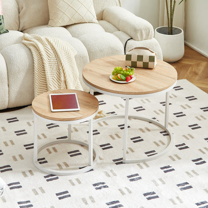 VERONA Couchtisch 2er-Set, bemaltes minimalistisches Design, rund, Durchmesser 60*45CM/40*35CM