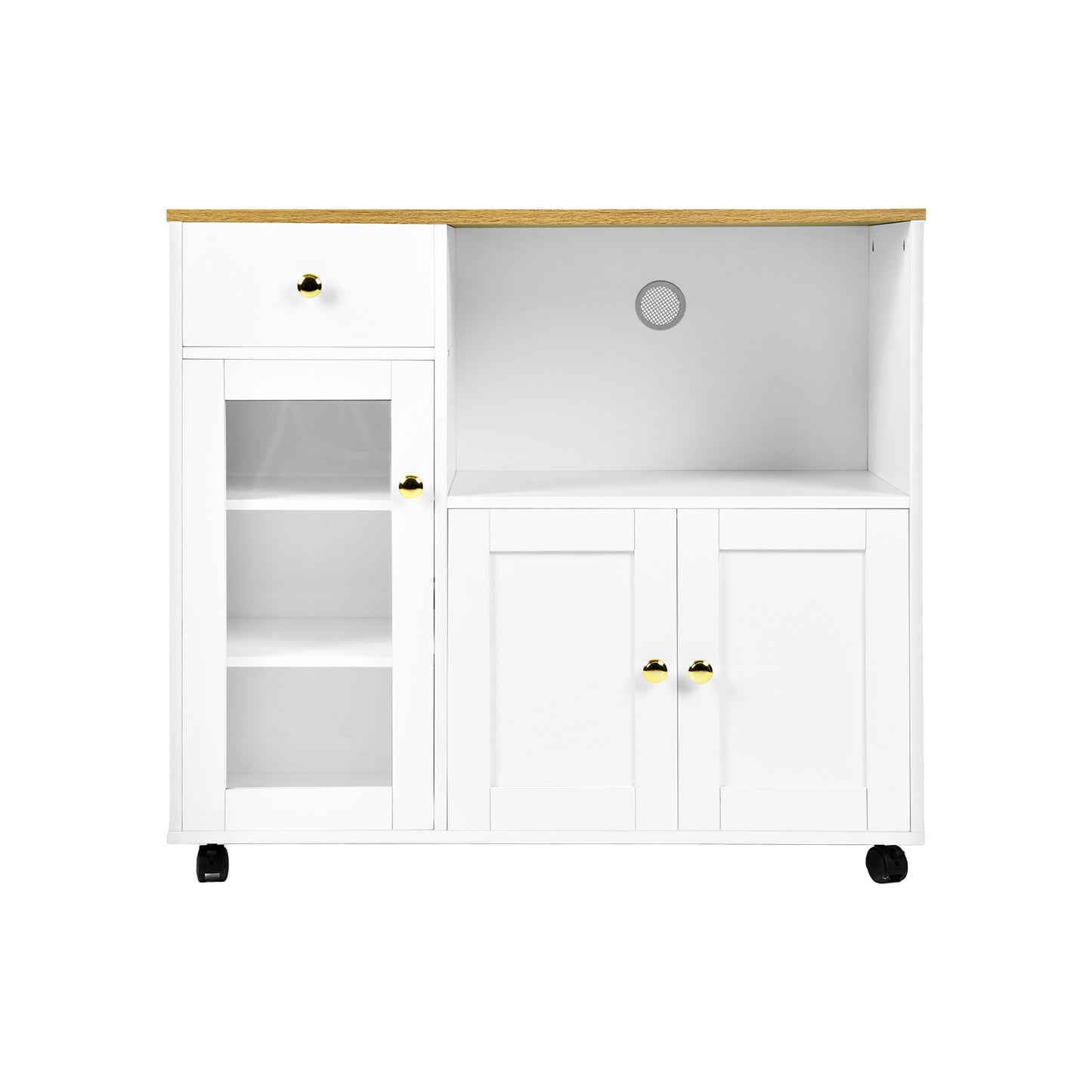 VIDOR Sideboard, Küchenschrank mit Mikrowellenfach – Weiß