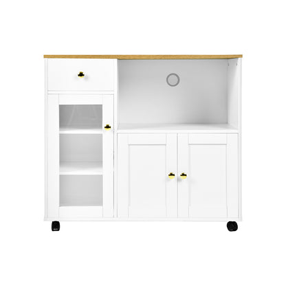 VIDOR Sideboard, Küchenschrank mit Mikrowellenfach – Weiß