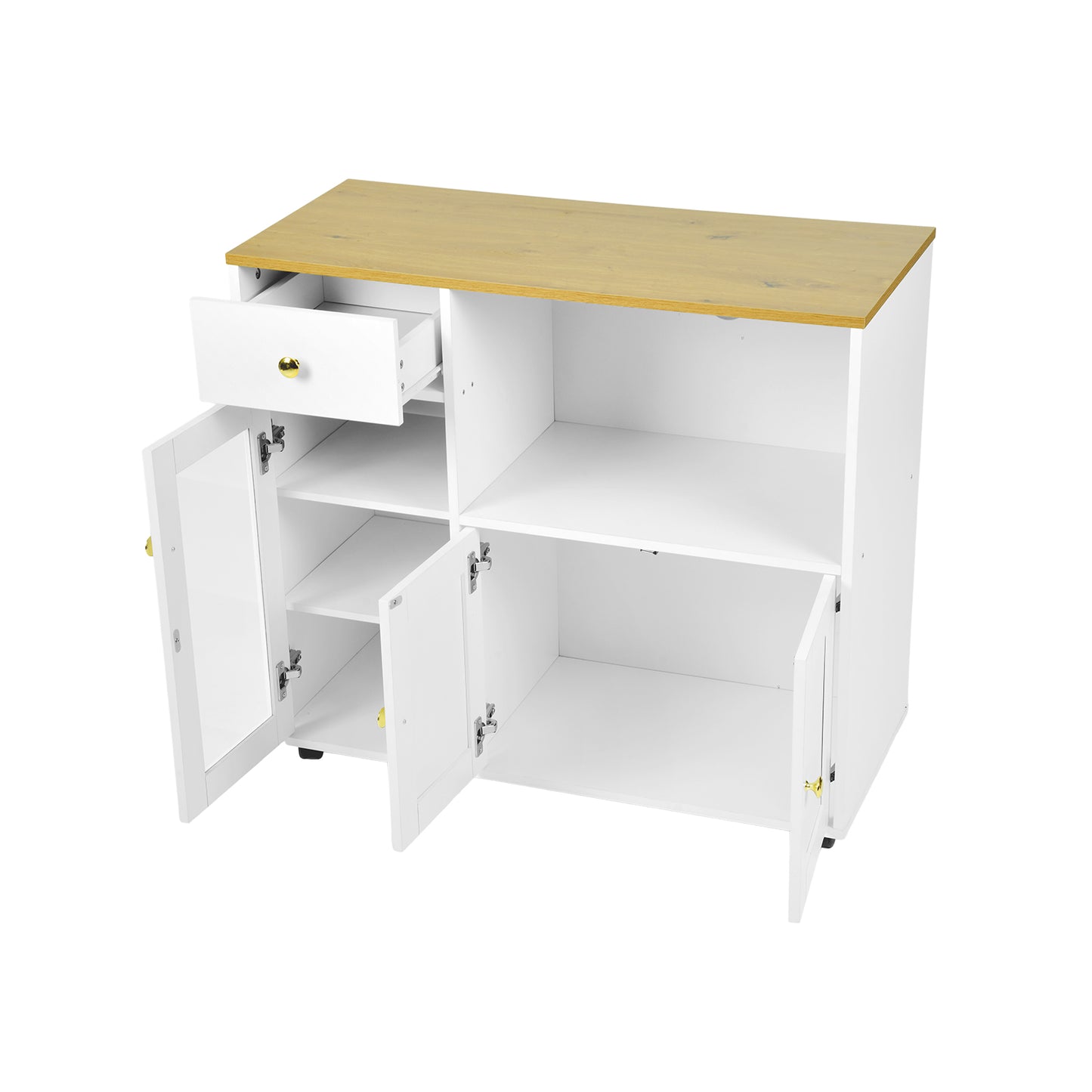 VIDOR Sideboard, Küchenschrank mit Mikrowellenfach – Weiß