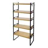 VILAS Stapelbares Küchen-Gewürzregal aus Bambus, 40 cm, 1er/3er/5er-Set, Feuer/Holz/Weiß
