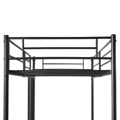 Loft Metallbettgestell mit Integrierter Leiter Schwarz - WALDO