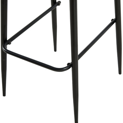 Moderner Barstuhl im Industriestil aus Eisen, atmungsaktive, hohle Rückenlehne, 4er-Set – Schwarz/Weiß