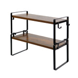 Stapelbares 40 cm Regal – Organizer-Set für Küche, Bad und Wohnzimmer (2/4 Stück), WEEKI – Feuer/Holz/Weiß