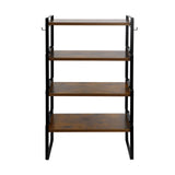 Stapelbares 40 cm Regal – Organizer-Set für Küche, Bad und Wohnzimmer (2/4 Stück), WEEKI – Feuer/Holz/Weiß