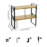 Stapelbares 40 cm Regal – Organizer-Set für Küche, Bad und Wohnzimmer (2/4 Stück), WEEKI – Feuer/Holz/Weiß