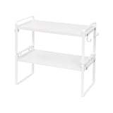 Stapelbares 40 cm Regal – Organizer-Set für Küche, Bad und Wohnzimmer (2/4 Stück), WEEKI – Feuer/Holz/Weiß