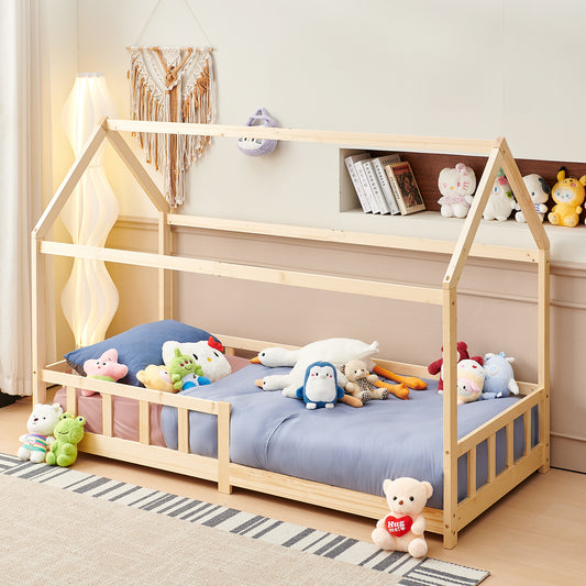Hausbett Kinder-Einzelbett 196*97 cm Holz/Weiß – YORK