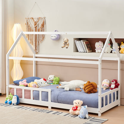 Hausbett Kinder-Einzelbett 196*97 cm Holz/Weiß – YORK