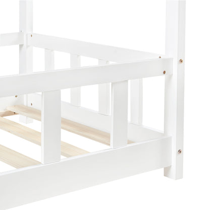 Hausbett Kinder-Einzelbett 196*97 cm Holz/Weiß – YORK