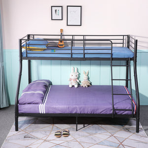 EGGREE BUNK Metall-Etagenbett - Schwarz - 200x140/90cm Kinderbett Stockbett Hochbett Metall Bettgestell