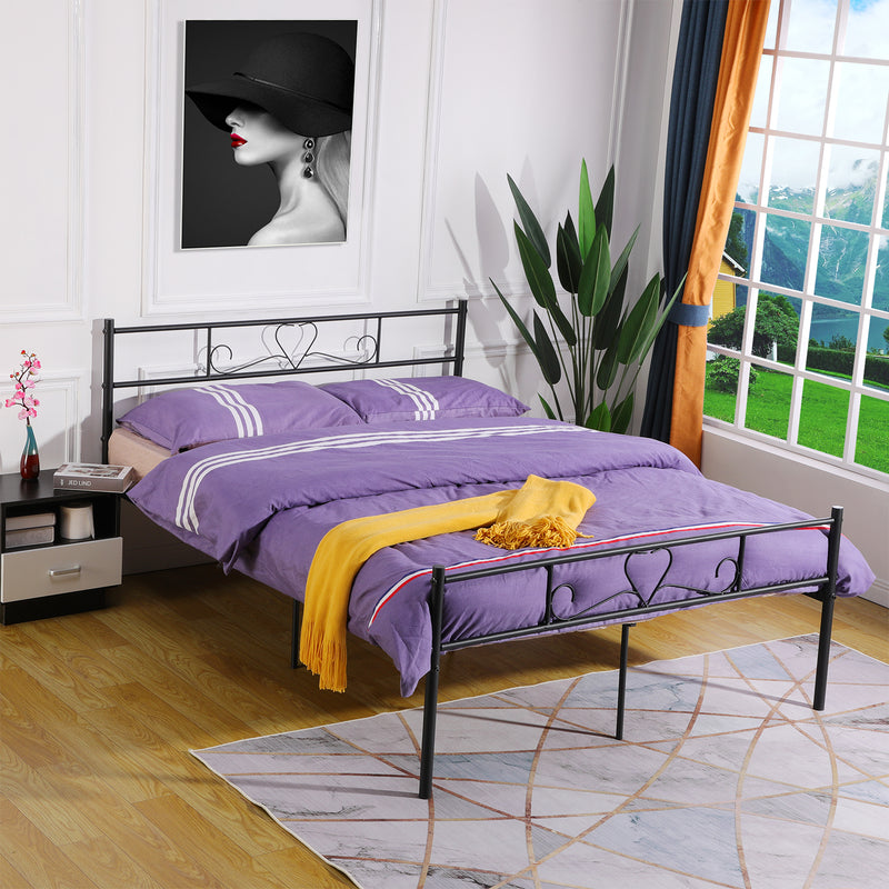 BORINI Herzförmiges Doppelbett aus Metall 143 * 196 cm - Schwarz