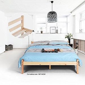 BIGLIA Einzel-/Doppelbett aus Holz 96 * 198 cm/146 * 198 cm - Holzfarbe