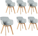 CLOVER PP Esszimmerstühle mit Eiche Bein - Schwarz/Weiß/Grau