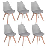 TULIP PP Esszimmerstühle mit Eiche Bein, Skandinavisch Küchenstuhl - Schwarz/Weiß/Grau
