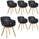 CLOVER PP Esszimmerstühle mit Eiche Bein - Schwarz/Weiß/GrauCLOVER PP Esszimmerstühle mit Eiche Bein - Schwarz/Weiß/Grau