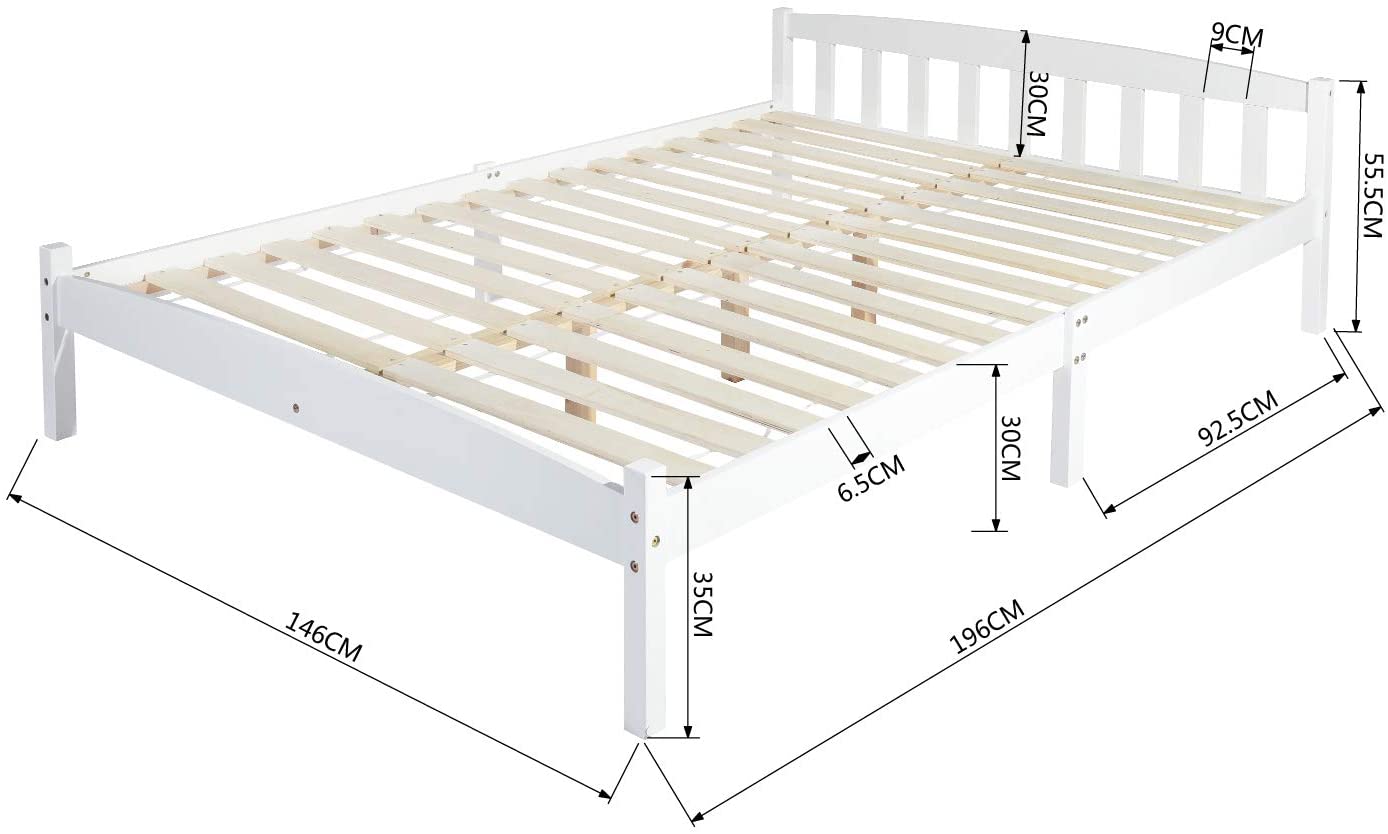 EGGREE ABATE Kiefernholz Einzel-/Doppelbett - Wei?ABATE Kiefernholz Einzel-/Doppelbett - Wei?