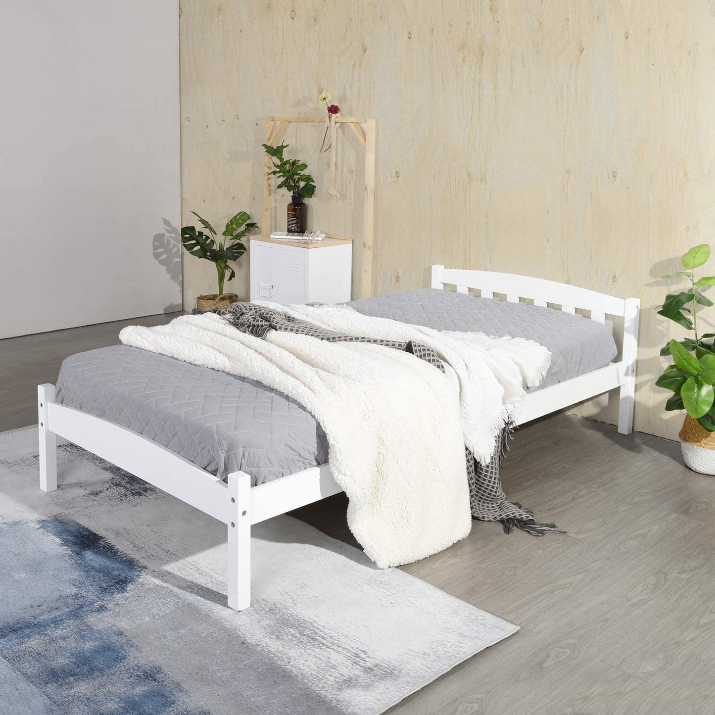 EGGREE ABATE Kiefernholz Einzel-/Doppelbett - Wei?ABATE Kiefernholz Einzel-/Doppelbett - Wei?