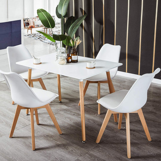 SAGE Rechteckiger Esstische aus MDF mit Buchenbeinen 110 * 70 * 72 cm - Schwarz/Wei?
