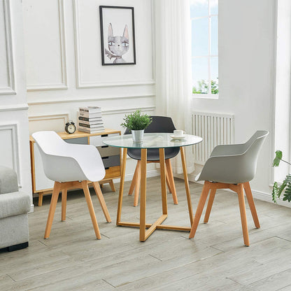 CLOVER PP Esszimmerst¨¹hle mit Eiche Bein - Schwarz/Wei?/Grau