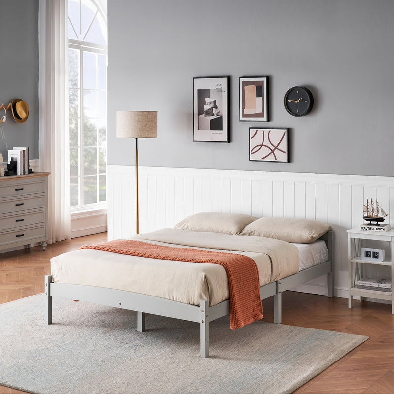 ABATE Kiefernholz Einzel-/Doppelbett - Grau