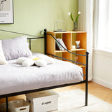 ALDER Metallbett ausziehbares Bett, als Jugendbett & G?stebett verwendbar Bett, Schwarz