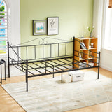 ALDER Metallbett ausziehbares Bett, als Jugendbett & G?stebett verwendbar Bett, Schwarz