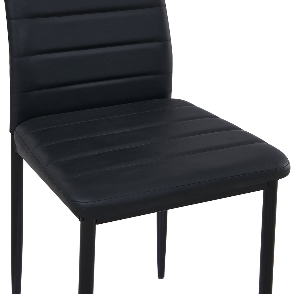 ANN PVC Esszimmerstühle Moderner Küchenstuhl bequemer Polsterstuhl - Schwarz/Weiß/Dunkelgrau