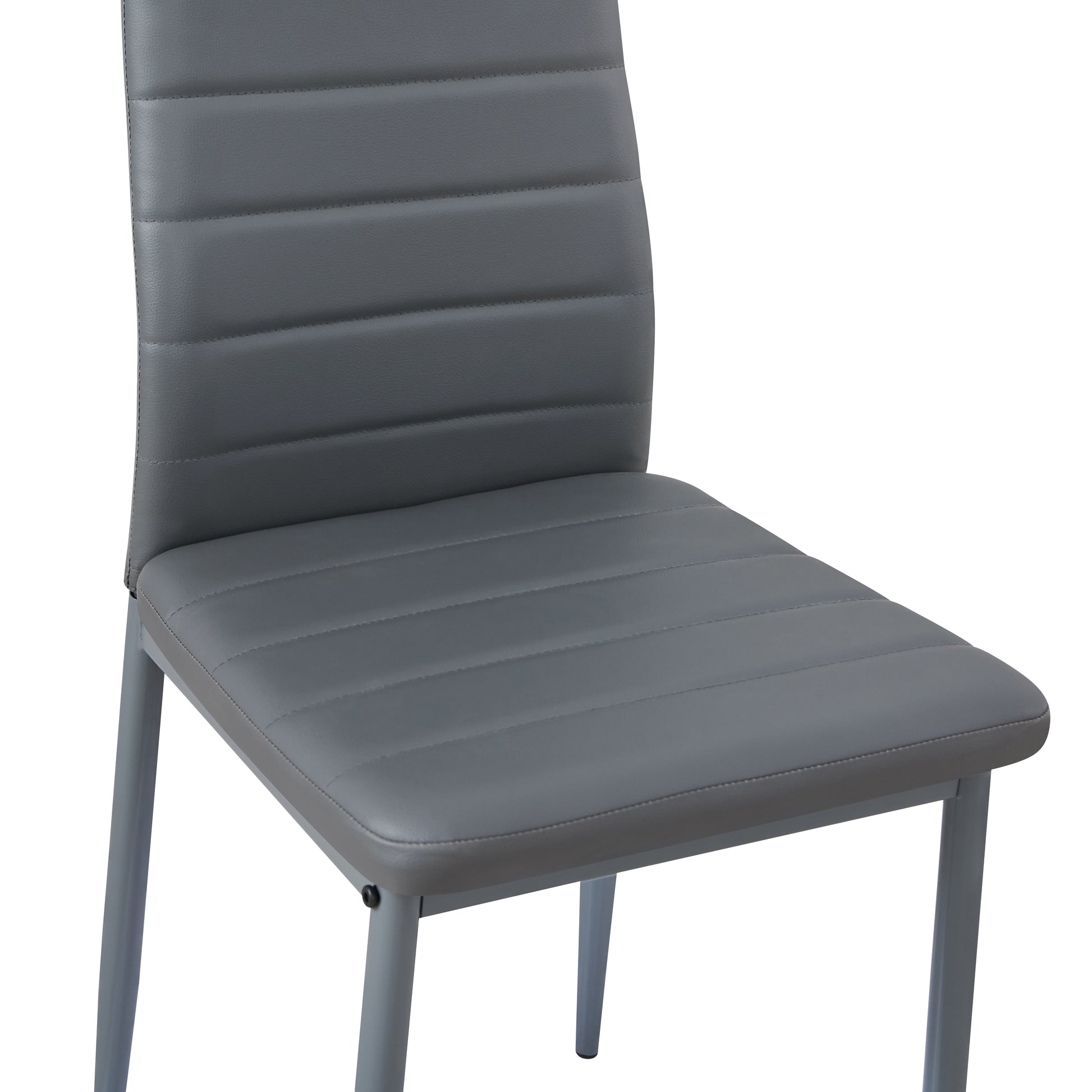 ANN PVC Esszimmerst¨¹hle Moderner K¨¹chenstuhl bequemer Polsterstuhl - Schwarz/Wei?/Dunkelgrau