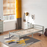 BIGLIA Einzel-/Doppelbett aus Holz 96 * 198 cm/146 * 198 cm - Grau