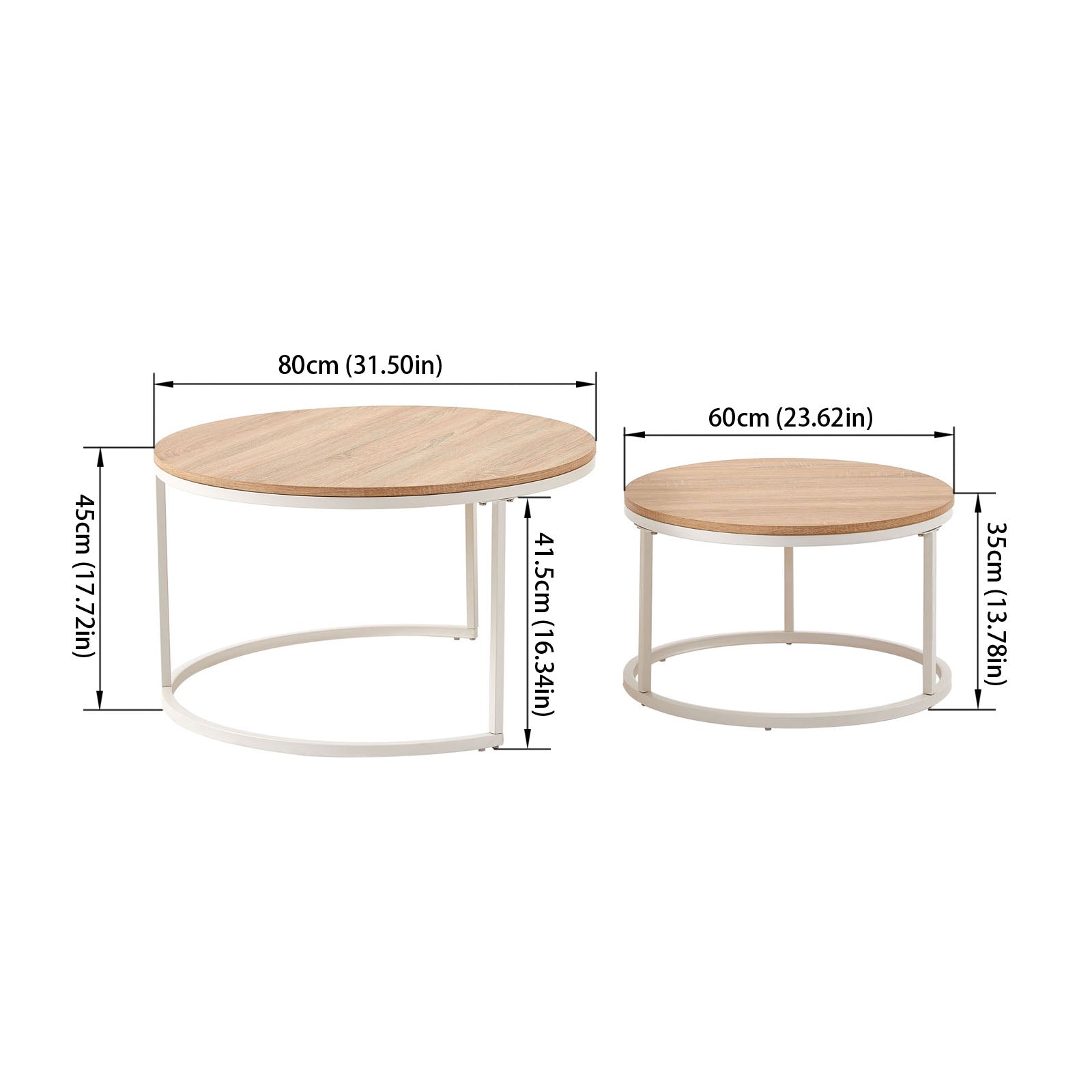 EGGREE CARB 2er Set Couchtische aus Eisenrahmen 