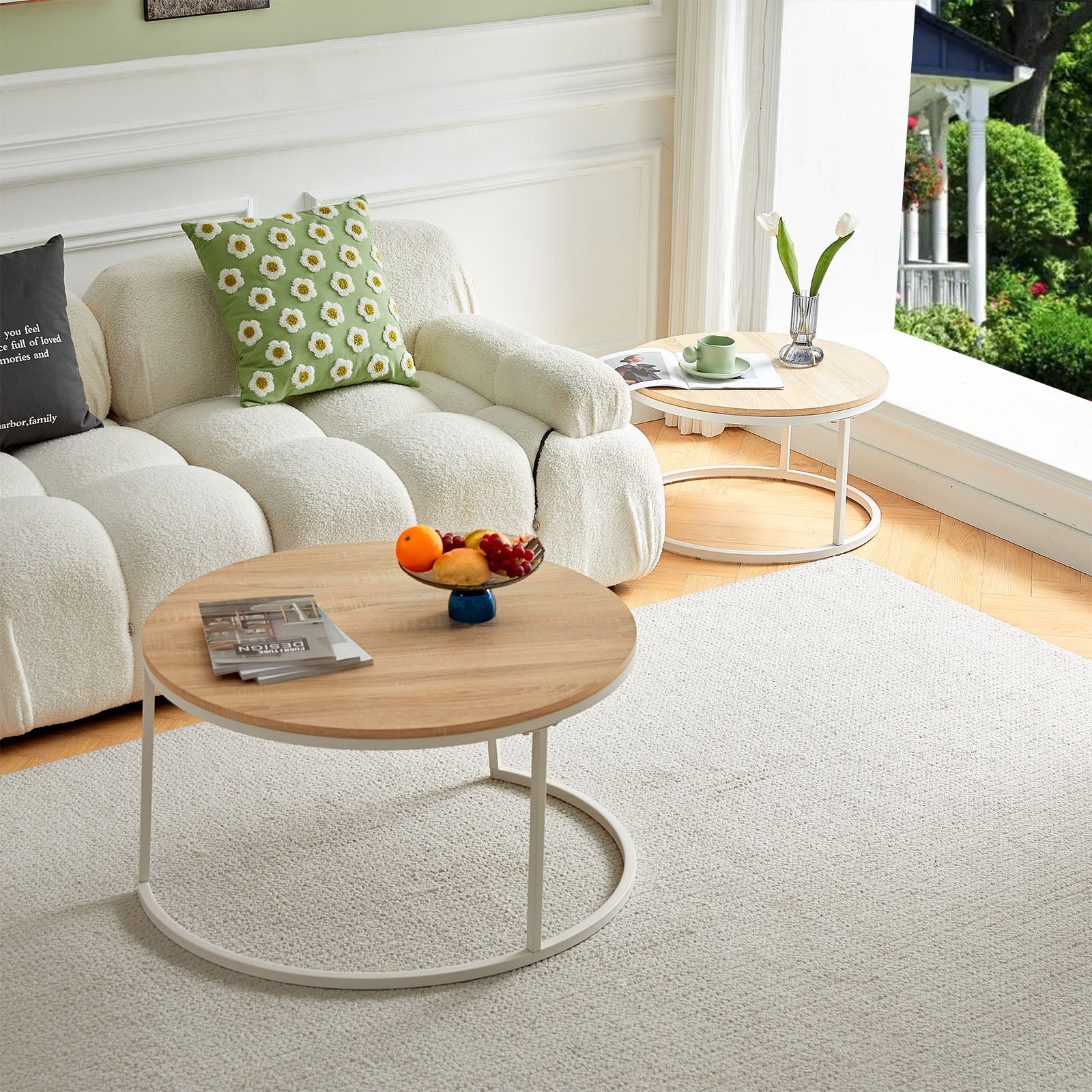 EGGREE CARB 2er Set Couchtische aus Eisenrahmen 