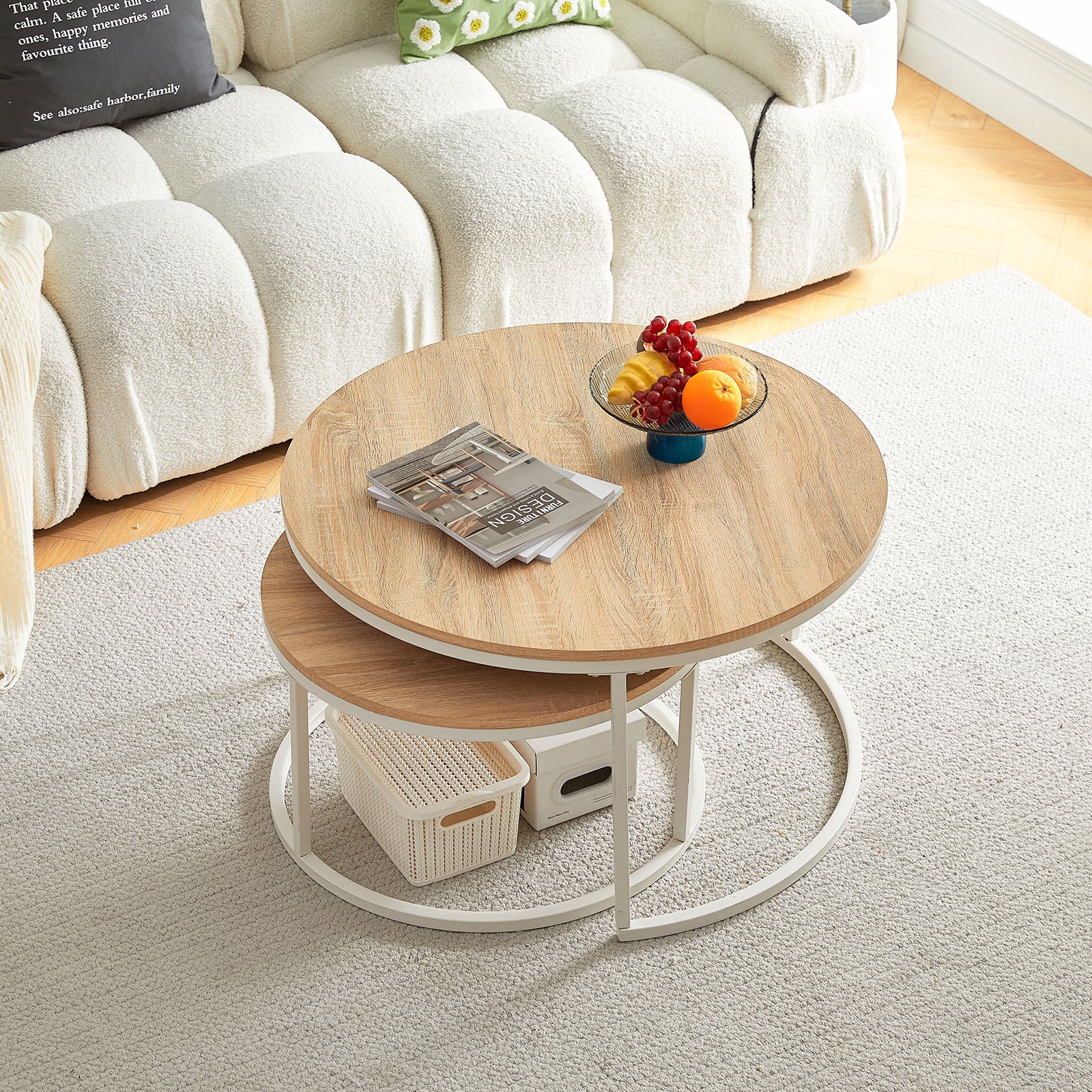 EGGREE CARB 2er Set Couchtische aus Eisenrahmen 
