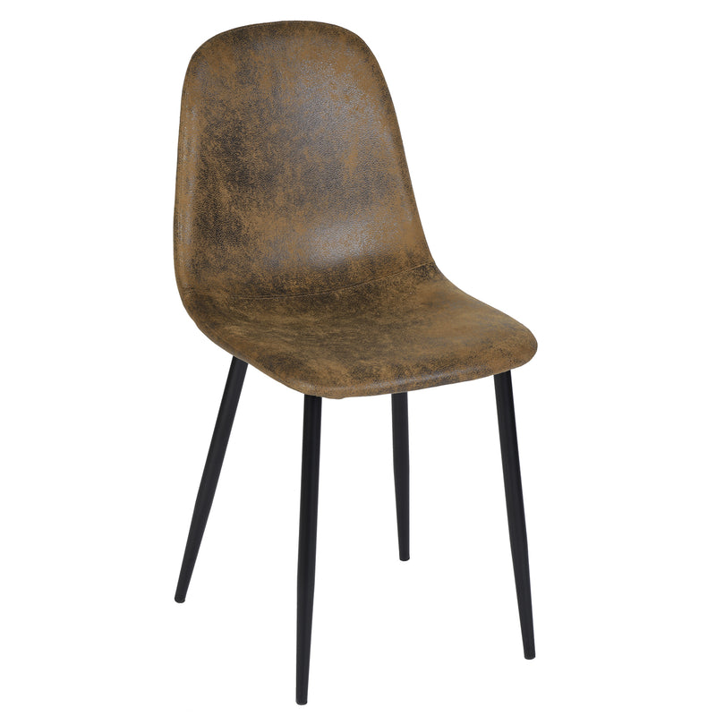 CHARLTON SUEDE Esszimmerstühle mit Stahlbeinen - Braun