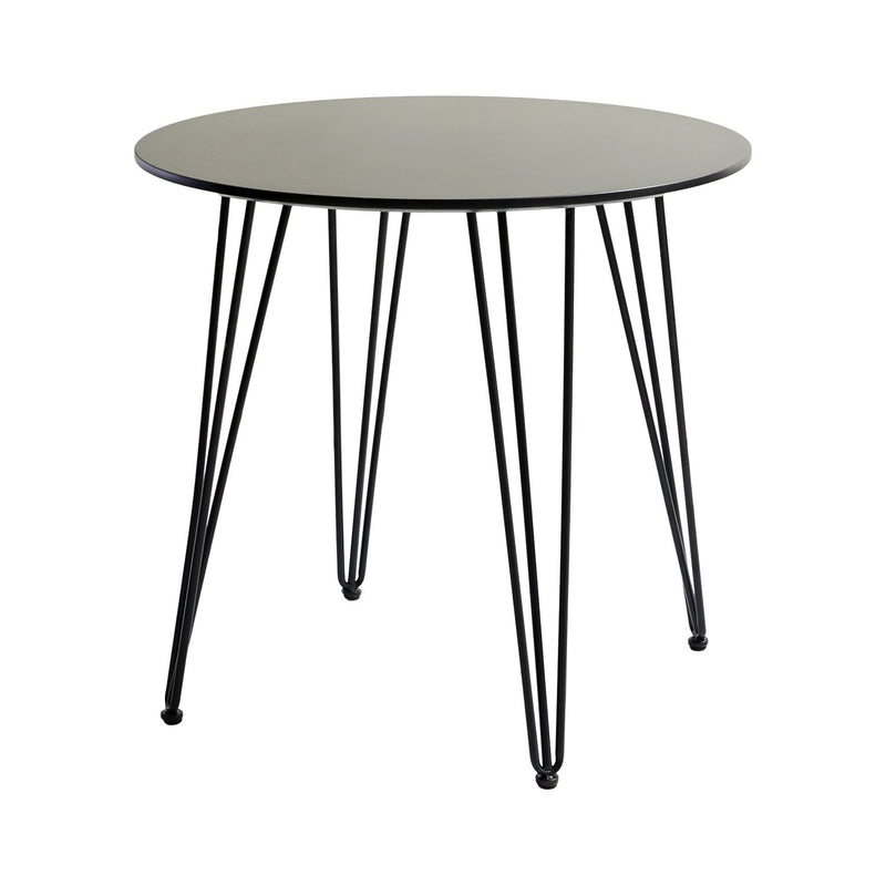 CHILLI Runder Esstische aus MDF mit Metallbeinen 80 * 80 * 75 cm - Schwarz/Weiß