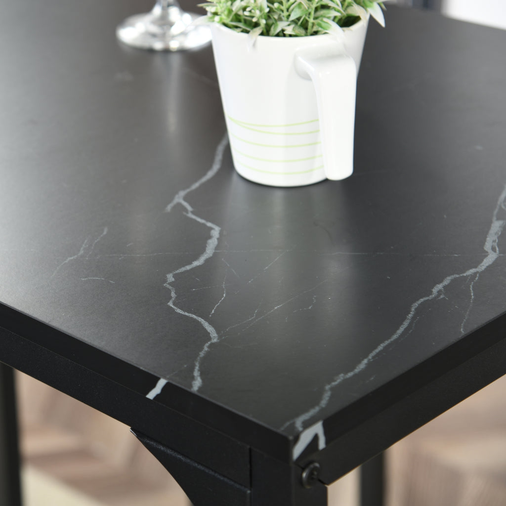 FAIRMAN Bartisch-Set mit 1 2 und Tisch – Schwarzer Stühlen Marmor –