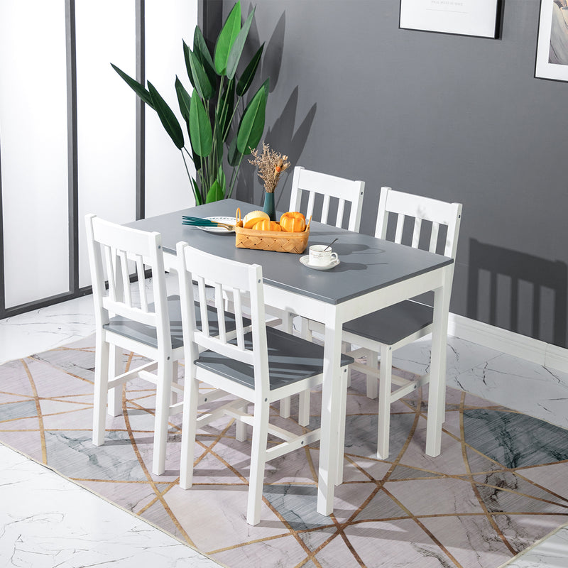 JAVA Esstisch mit 4 Stühlen Set 108 * 65 * 73cm- Grau