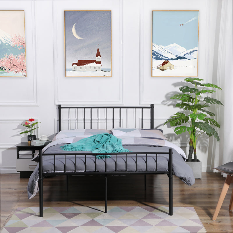 KESSIE Doppelbett aus Metall 123 * 197 cm - Schwarz