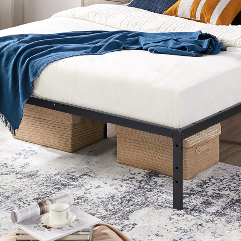 Doppelbettgestell Metallbett, Metallbettgestell mit Lattenrost Gästebett Jugendbett, für Gästezimmer 140 x 190 cm - schwarz