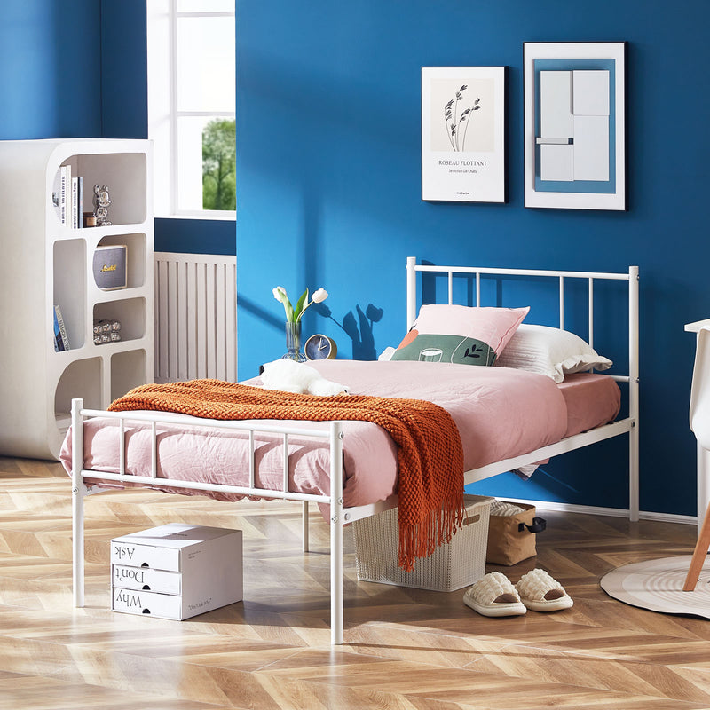 LAVER Einzel-/Doppelbett aus Metall 90 * 200 cm - Weiss