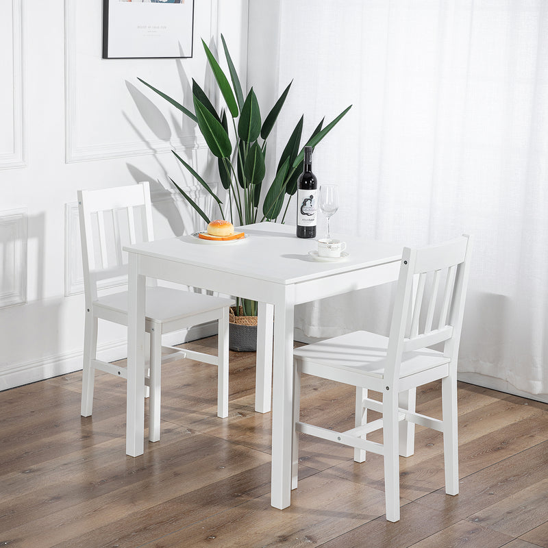 LILAC Esstisch mit 2 St¨¹hlen Set 74 * 74 * 73cm - Wei?/Grau/BraunLILAC Esstisch mit 2 St¨¹hlen Set 74 * 74 * 73cm - Wei?/Grau/Braun