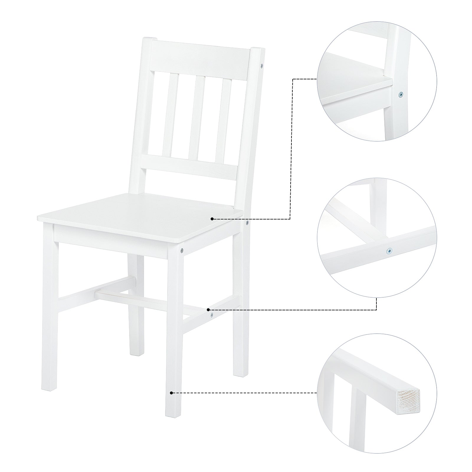 LILAC Esstisch mit 2 St¨¹hlen Set 74 * 74 * 73cm - Wei?/Grau/Braun