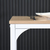 LOMANER Tisch- und Stuhlset mit einem quadratischen Tisch und zwei praktischen Esszimmerstühlen - Braun/Holz